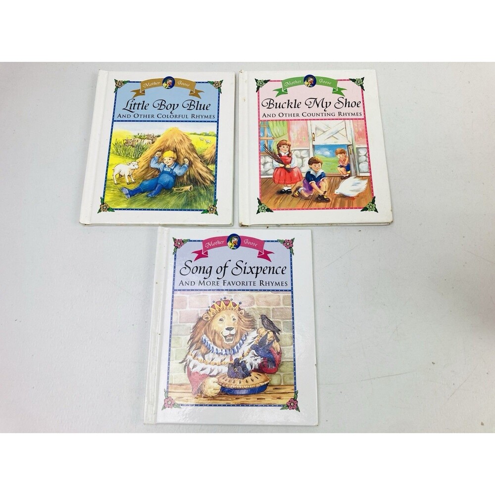 1996 Little Mother Goose House Set of 3 Vintage 90s Kids Rhyming Books